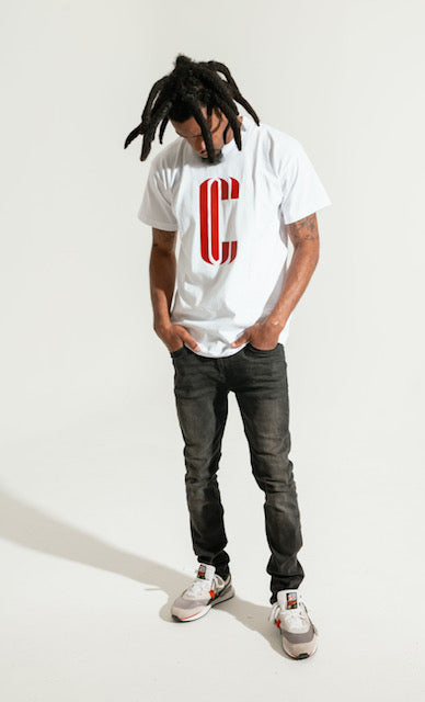 CC T-Shirt - White/Red