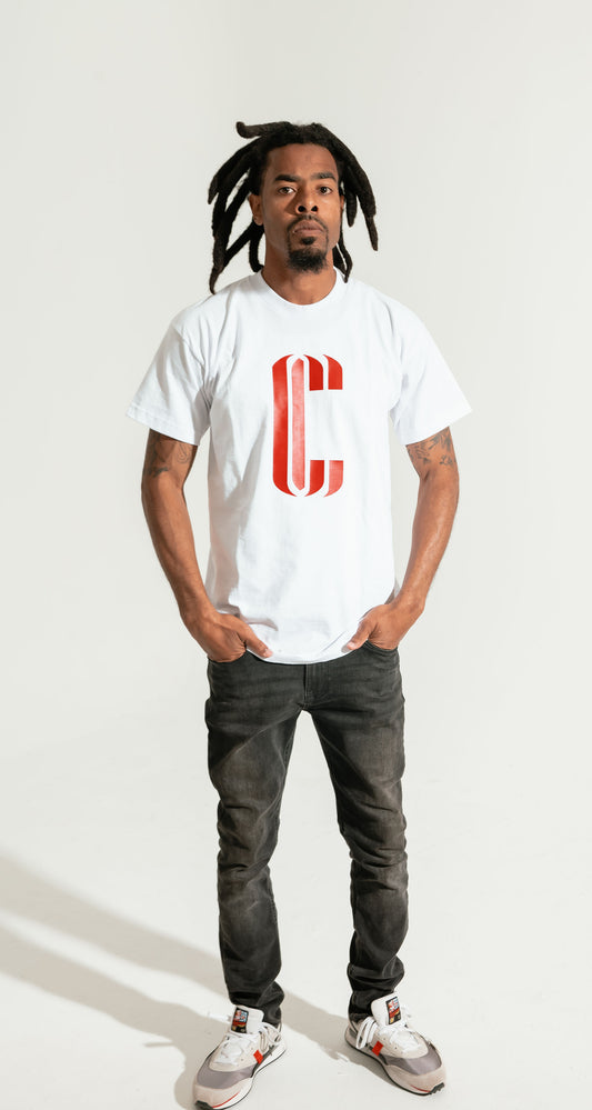CC T-Shirt - White/Red