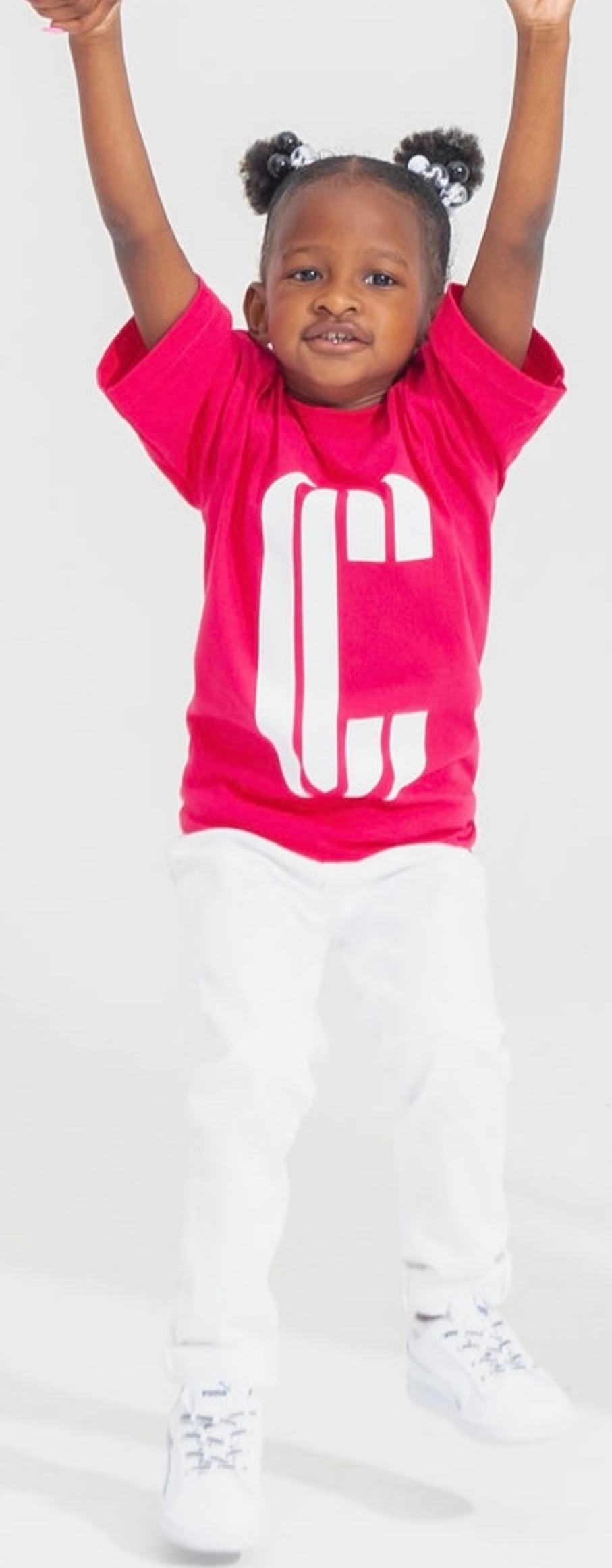 CC Youth T-Shirt - Bright Pink/White